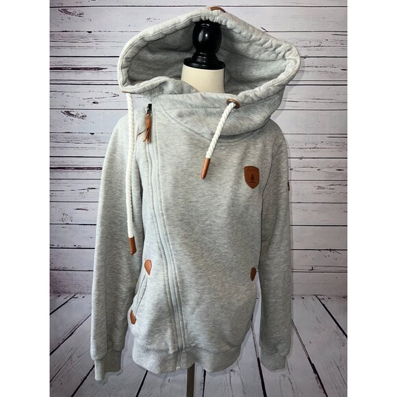 Wanakome Athena Hoodie Pullover Sweatshirt size Small Shacket Asymmetrical Gray - Picture 1 of 12